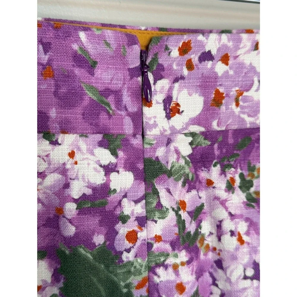J.Crew Purple Floral Skirt‎ Womens 4 Cotton Mini A-Line Spring